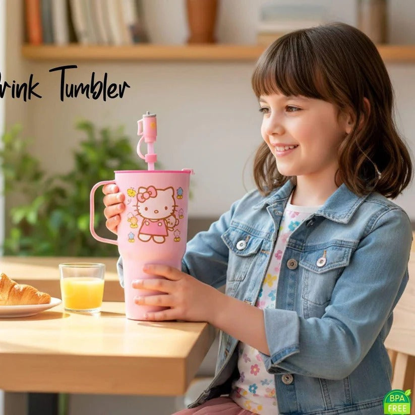 Cute Printed Plastic Tumbler (Random Pattern)