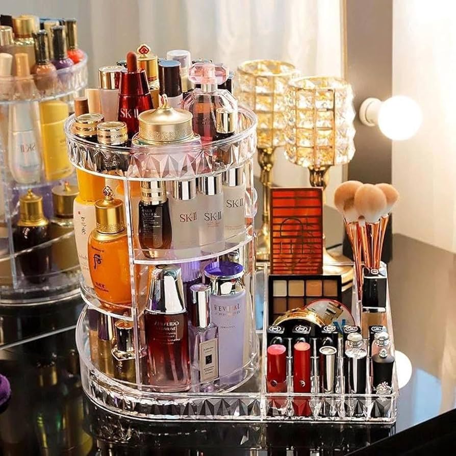 Transparent Multi-Compartment Cosmetic Dressing Case