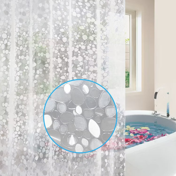 Durable Waterproof Shower Curtain with Hooks – 6x6 ft