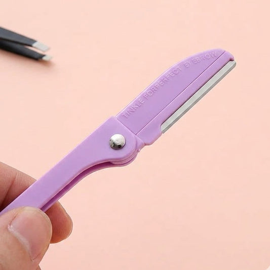 EasyGlow 3Pcs Folding Eyebrow Razor with Handle