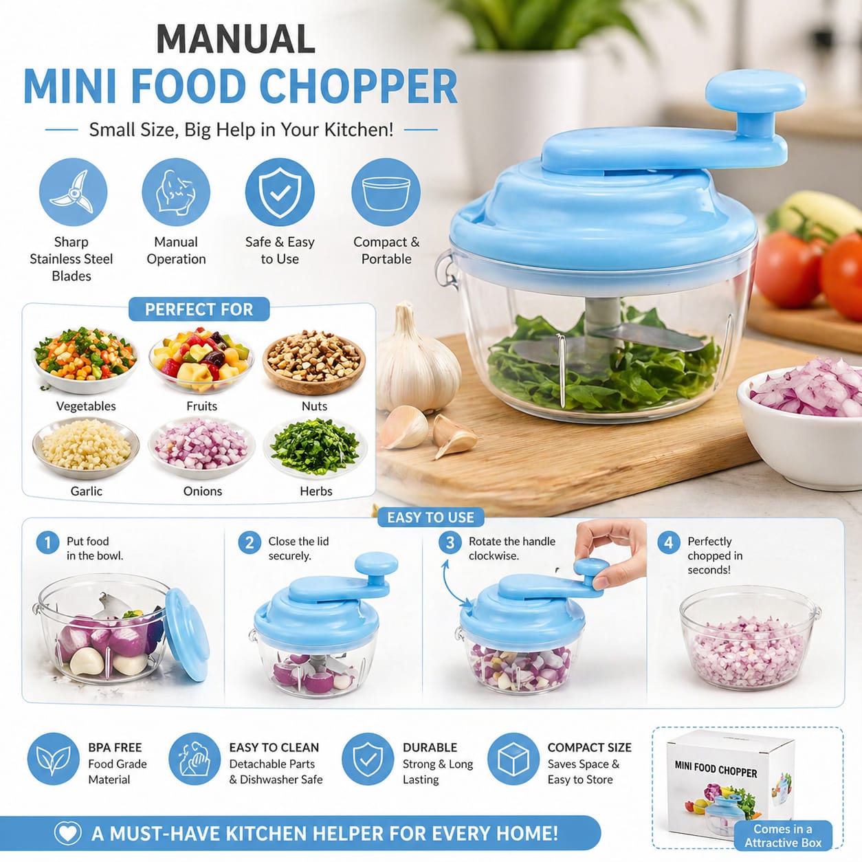 Fast Chop Manual Garlic Mincer