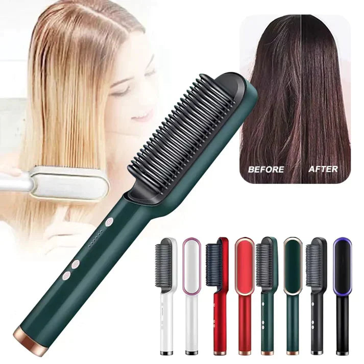 Hair Comb 3-In-1 Styling Curler Iron Electric Straightener