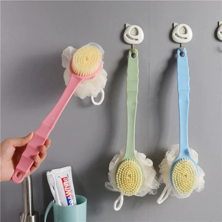 Long Handle Loofah Bath Brush — Back Scrubber