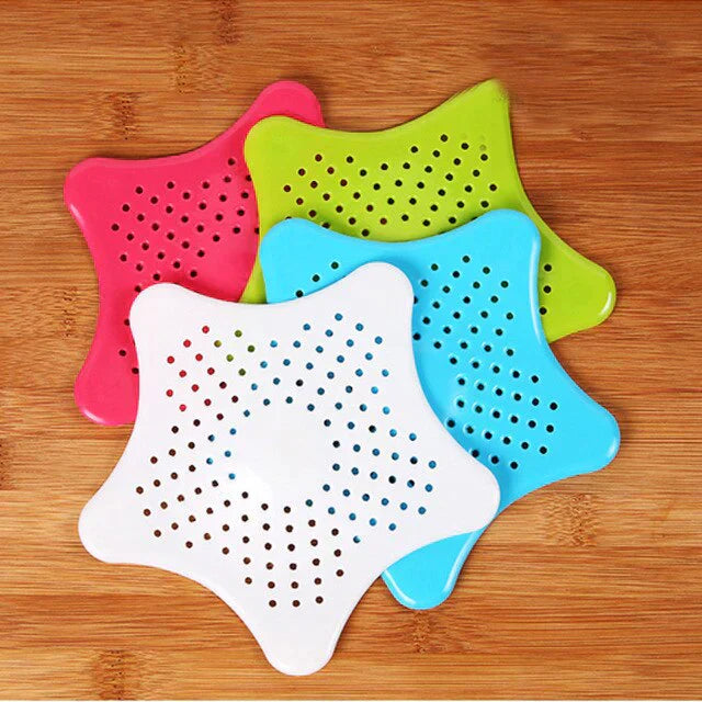 3-Piece Silicone Star Shaped Sink Hair Catcher Strainer