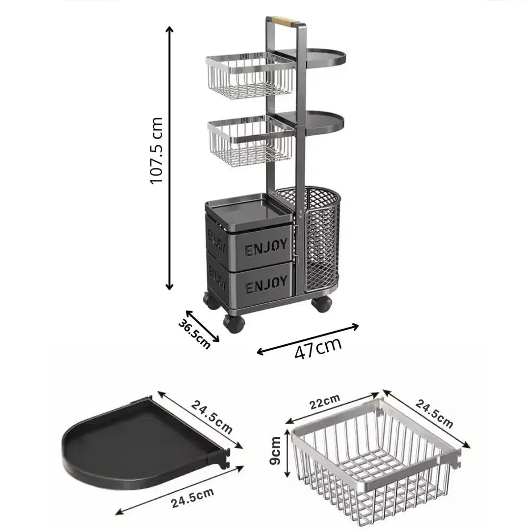 Kitchen Storage Trolley Cart, Kitchen Accessories 
