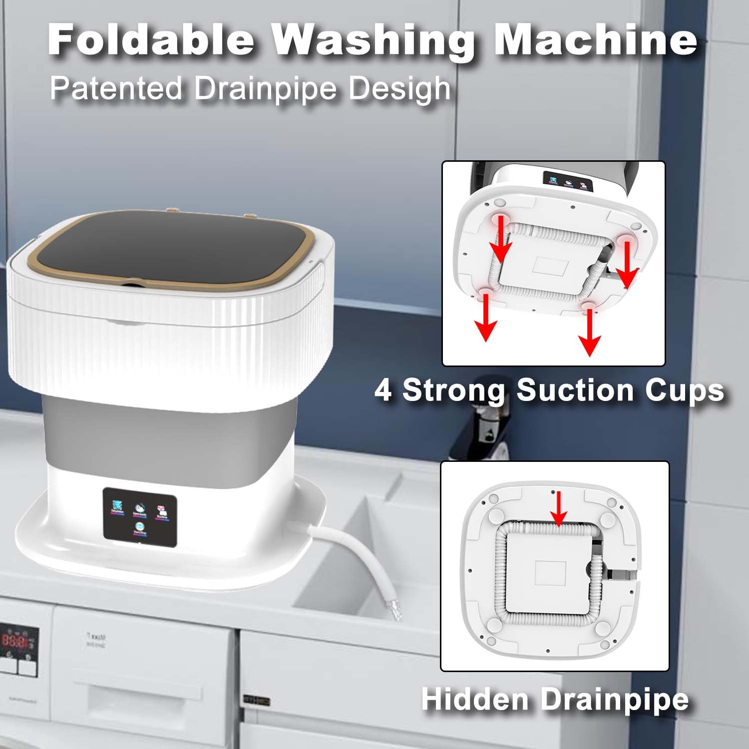 Mini 10L Collapsible Washer with Spin Dryer, Home and Living 
