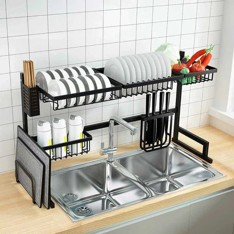 Modern Tableware Drainer Stand with Cutlery Holder