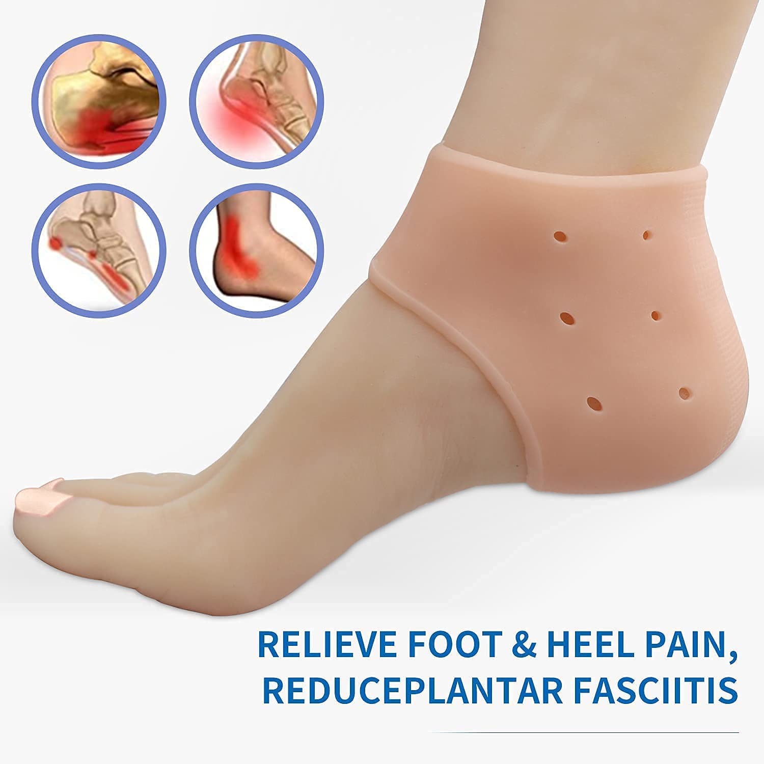 Moisturizing Gel Heel Socks, Health and Beauty 