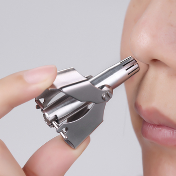 Stainless Steel Portable Manual Nose Hair Trimmer