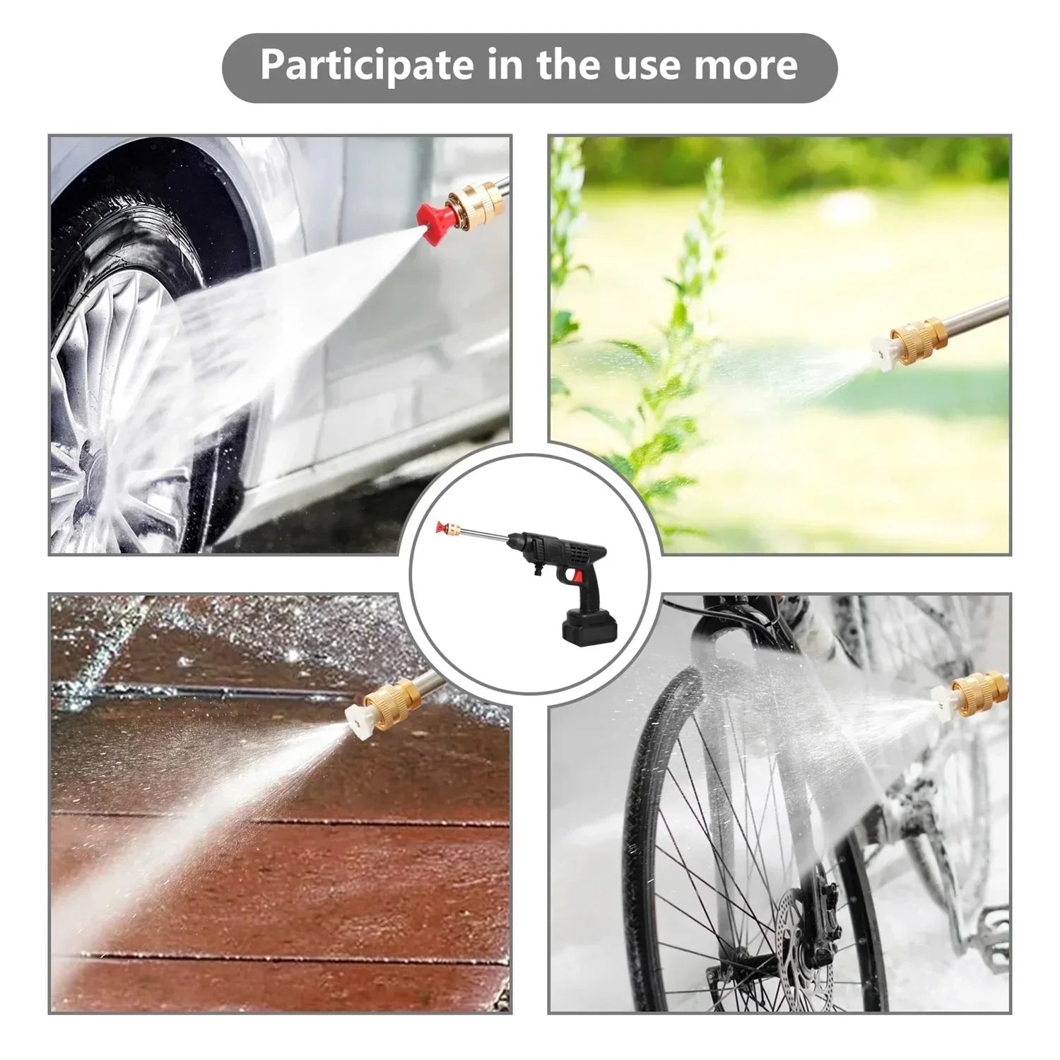 Portable Rechargeable Car Cleaning Pressure Gun, Home and Living 
