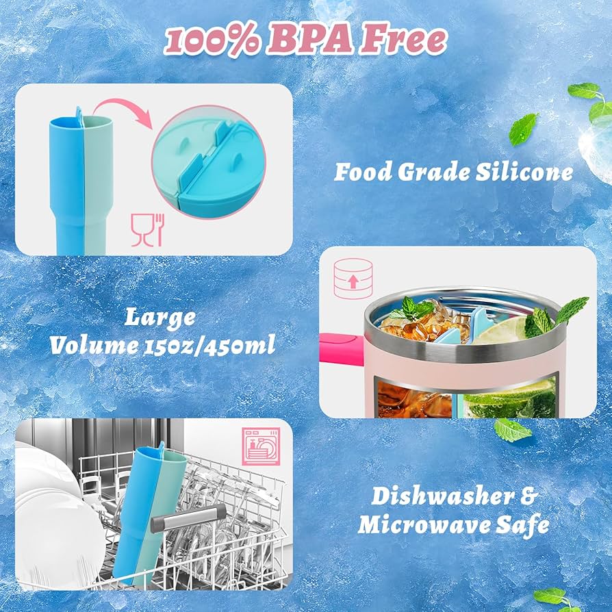 Premium Multi-Section Silicone Tumbler Cup with Lid