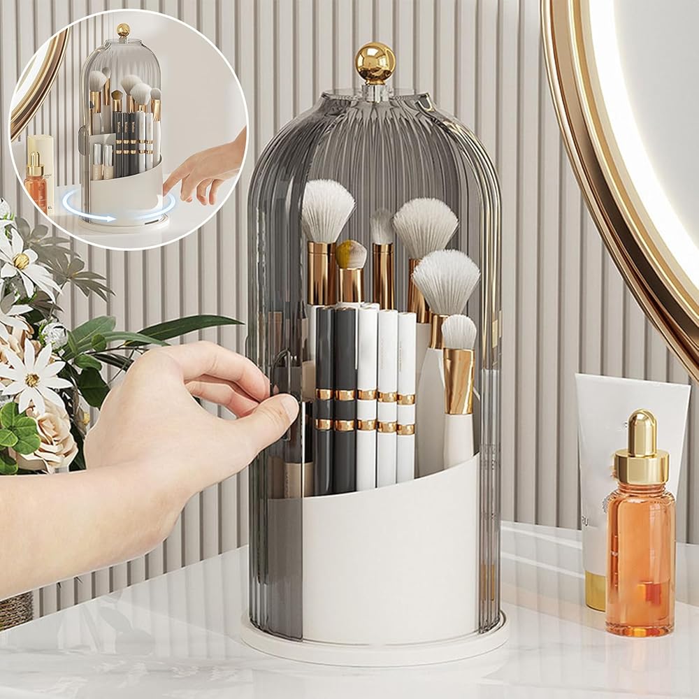 Rotating Makeup Brush Organizer, Cosmetic Organizer 