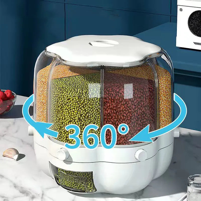  Rotating Rice Barrel, Kitchen Accessories 