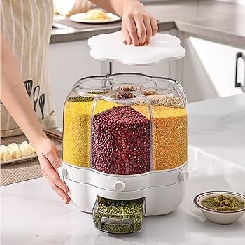  Rotating Rice Barrel, Kitchen Accessories 