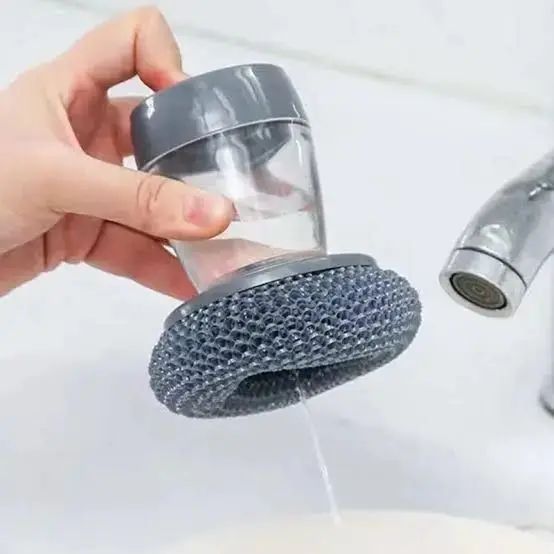 Gray Long Handle Dishwashing Scrub Brush — Heavy Duty