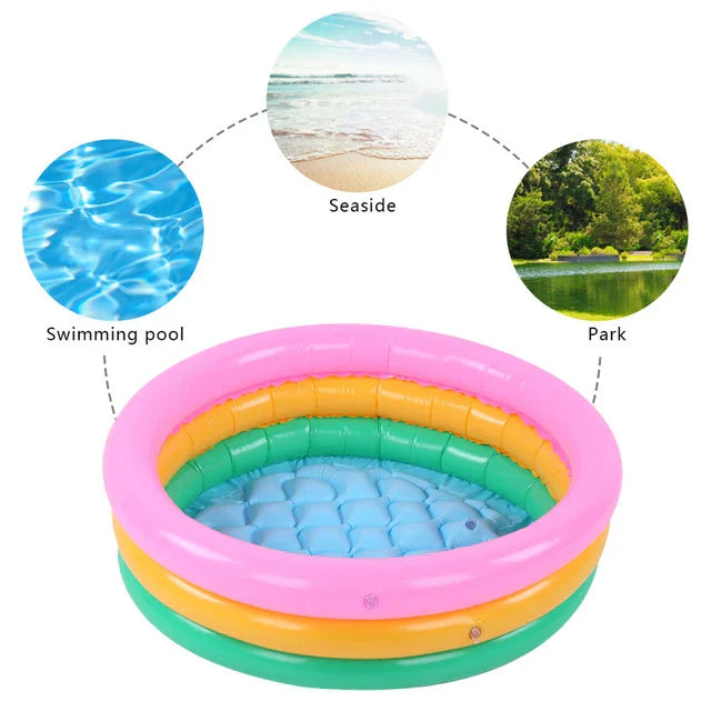 3 FT Rainbow Wave Kids Inflatable Kiddie Paddling Pool