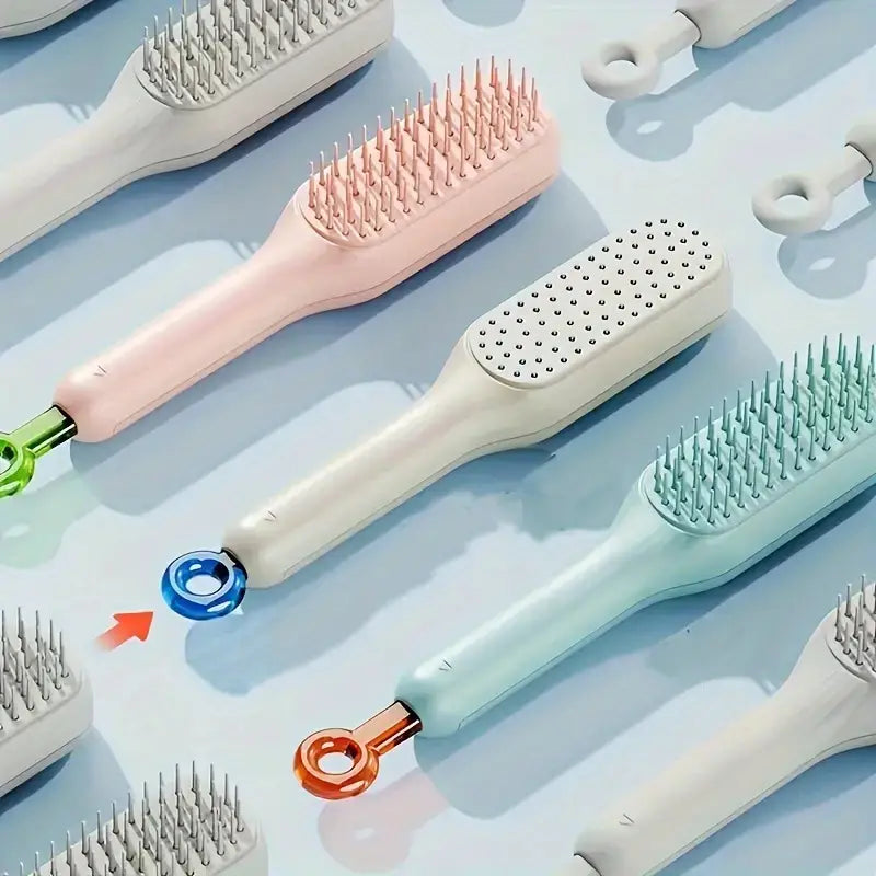 Self Cleaning Hair Brush Comb – No Hair Mess, Health and Beauty 