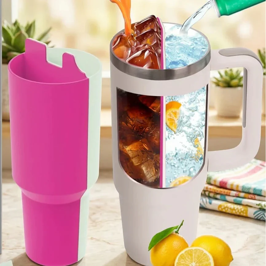 Silicone Leak-Resistant Divider Cup for Hot & Cold Drinks