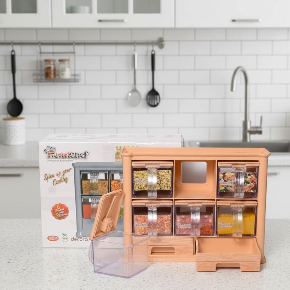 Spice Organizer Rack with Drawers – Easy Access Storage, Kitchen Accessories 