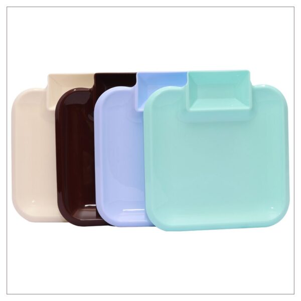 Pack Of 2 Square Snack Plate With Dip Space