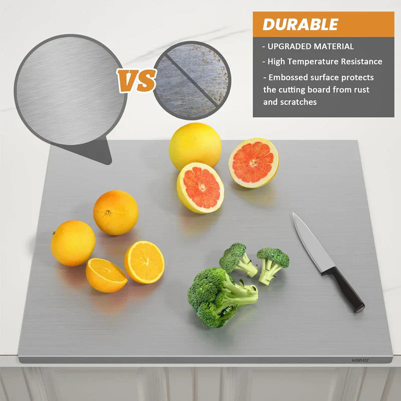 Stainless Steel Chopping Board — Non-Slip Cutting Surface