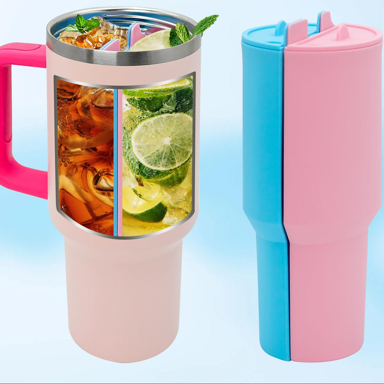 Travel-Ready Silicone Divider Tumbler – Spill-Free Mug
