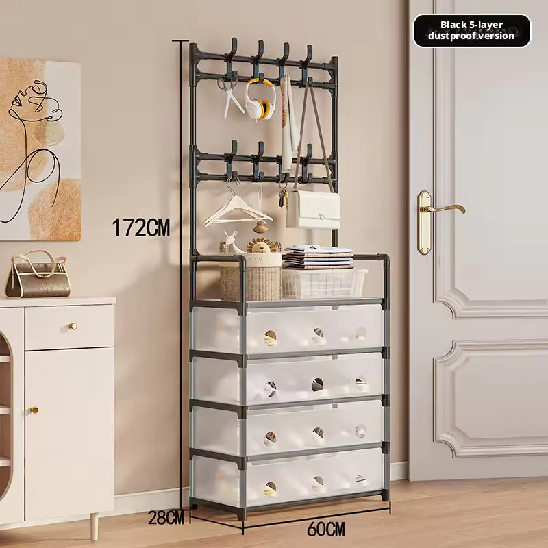 Vertical Coat Rack with Drawers, Wardrobe and Organizer 