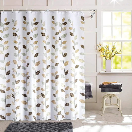 Waterproof 6x6 ft Shower Curtain with 12 Hanging Hooks