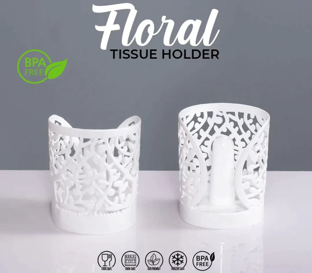 Floral Decorative Tissue Paper Holder & Dispenser Box