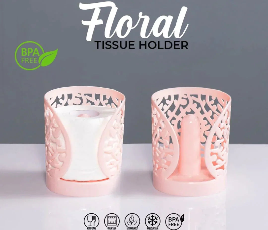 Floral Decorative Tissue Paper Holder & Dispenser Box