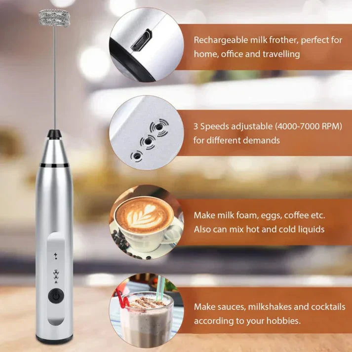 2-In-1 Rechargeable Milk Frother & Coffee Beater