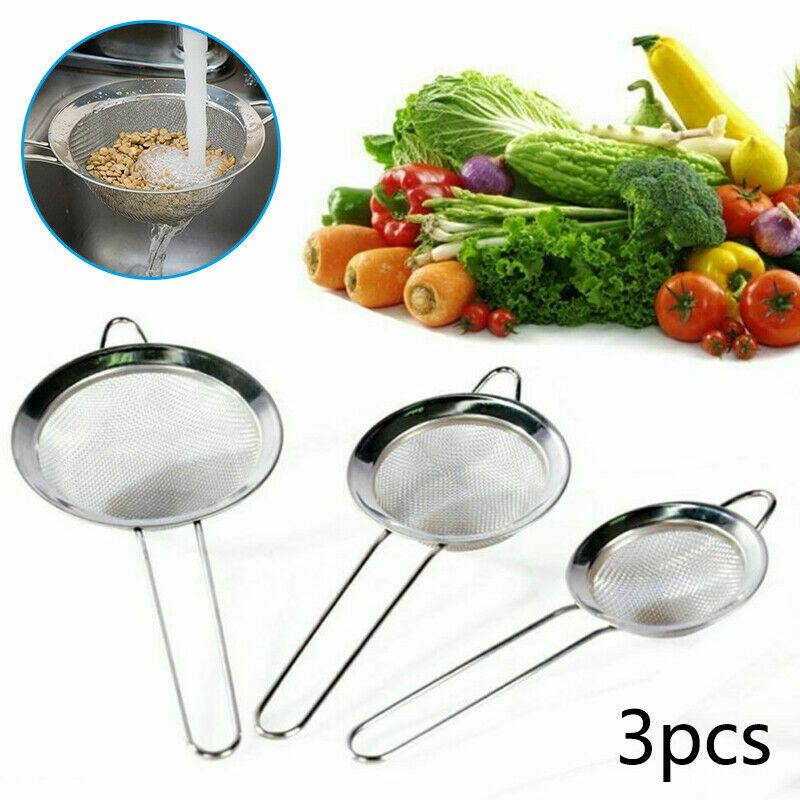 3-Pack Stainless Steel Mesh Tea Strainer — Filter Infuser