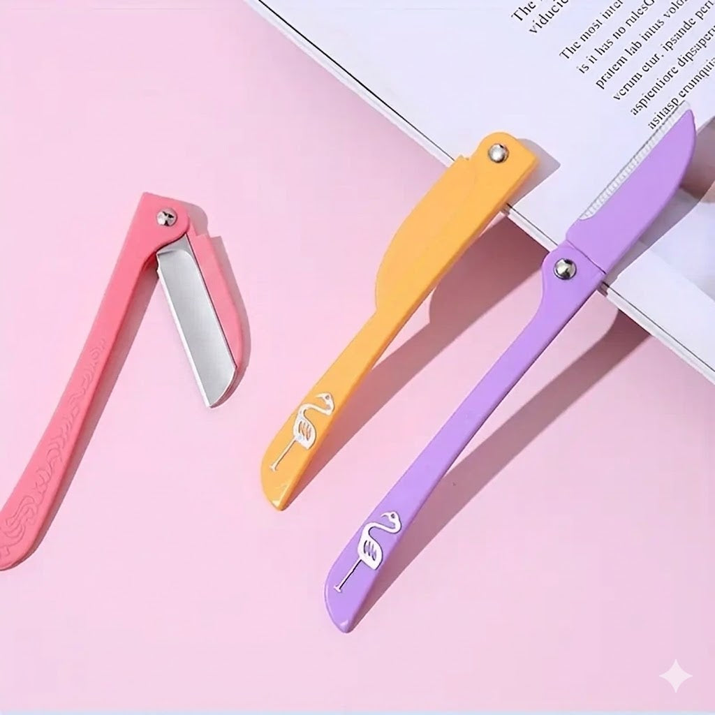 3-Piece Smooth Edge Folding Eyebrow Razor Kit