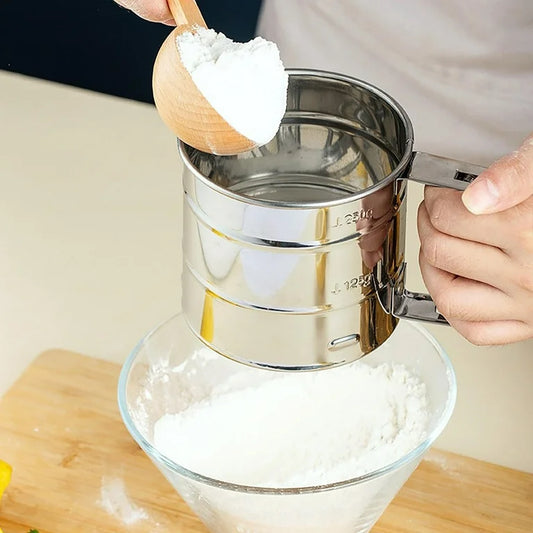 Stainless Steel Flour Sieve Cup Strainer — Handheld Sifter