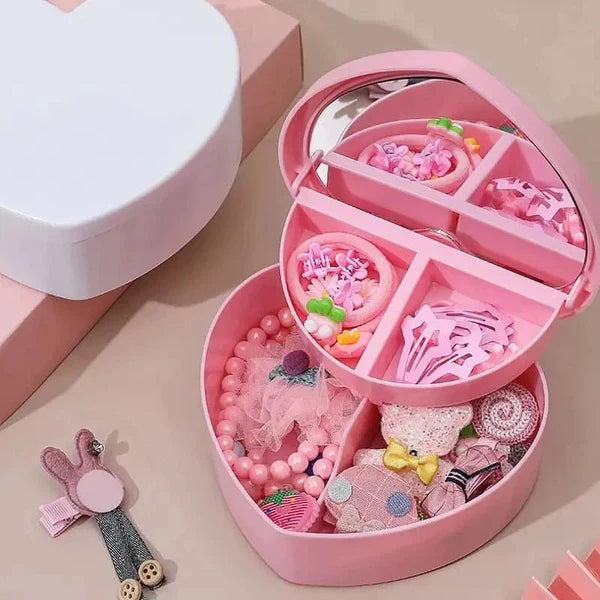 Cute Heart-Shaped Jewellery Box — Velvet Interior Organizer