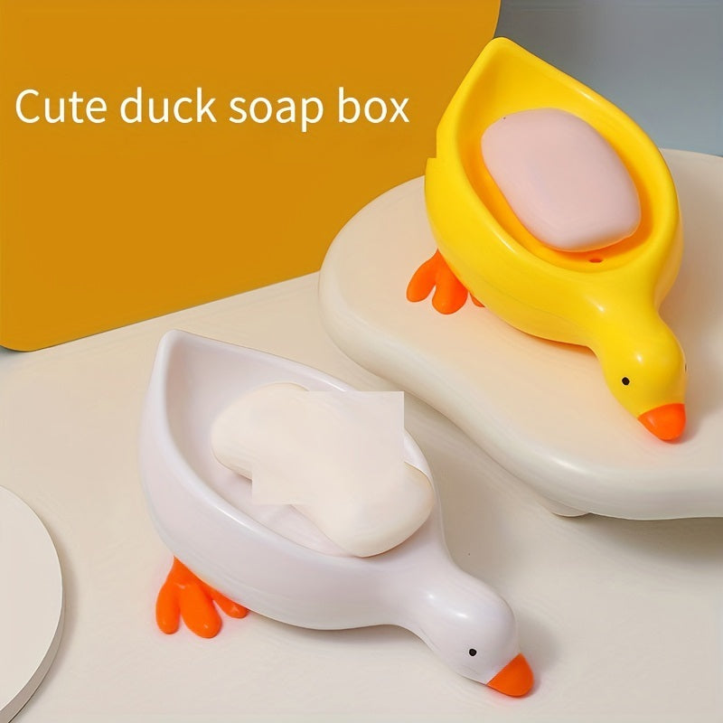 Cute Duck-Shaped Silicone Soap Dish & Drainage Holder
