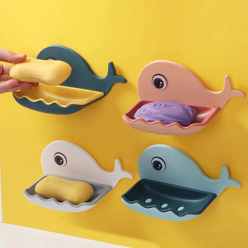 Self-Adhesive Wall-Mounted Whale Soap Box