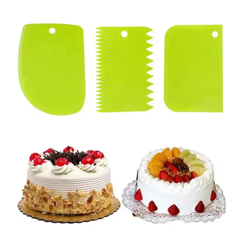 3-Piece Baking Set — Pastry Spatula, Dough Cutter & Bread Slicer