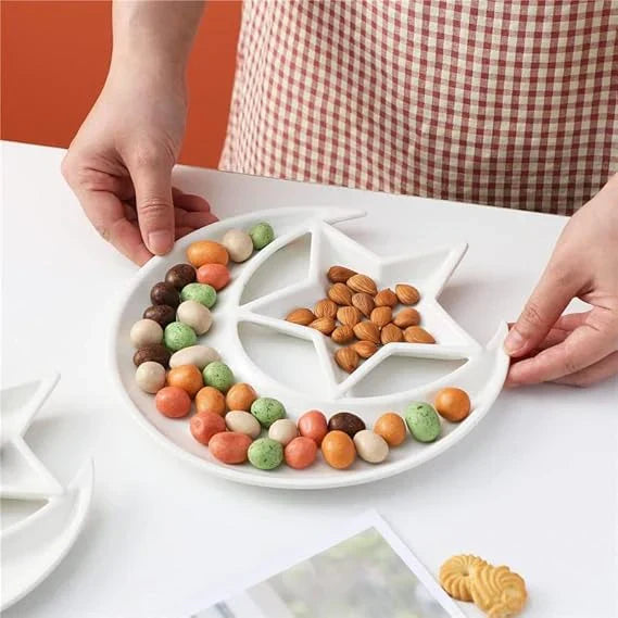 5-Pack Moonlit Star Design Ceramic Dessert Plates