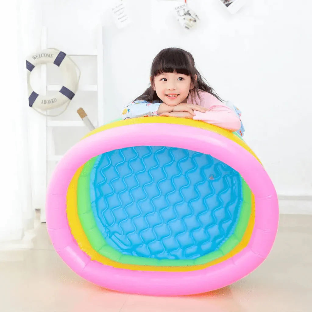 3 FT Rainbow Wave Kids Inflatable Kiddie Paddling Pool