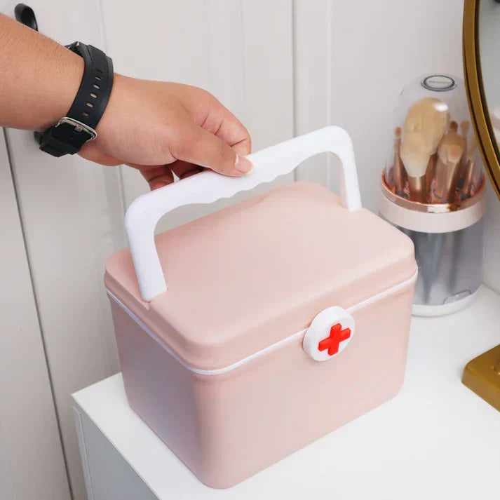 Portable Double-Layer Medicine Box