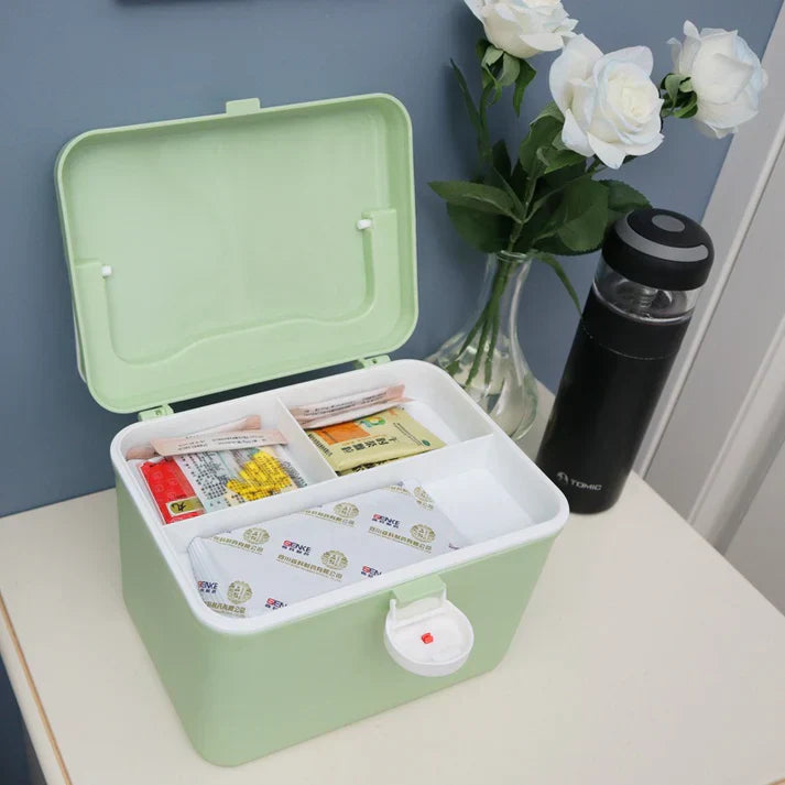 Portable Double-Layer Medicine Box