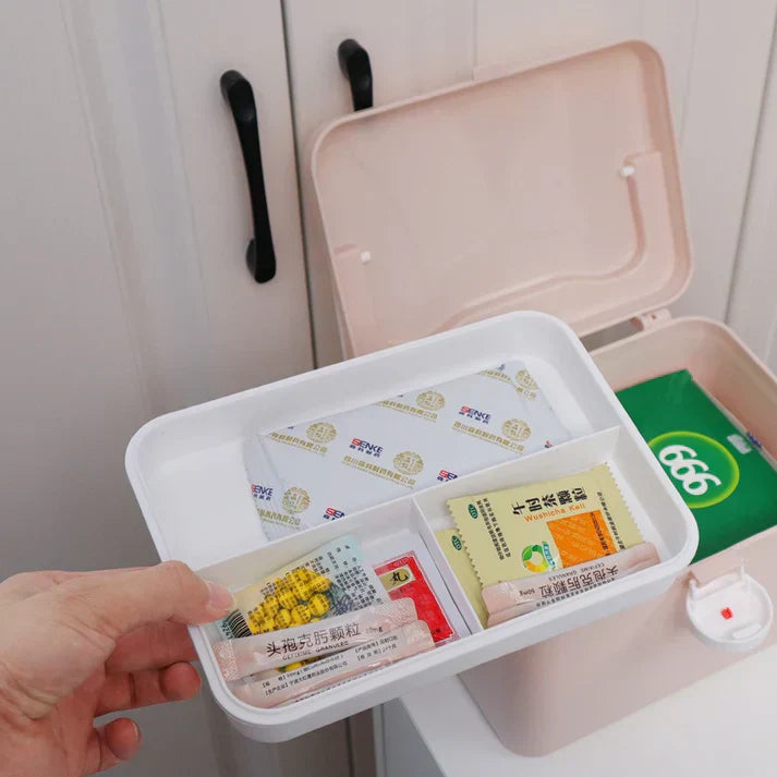Portable Double-Layer Medicine Box
