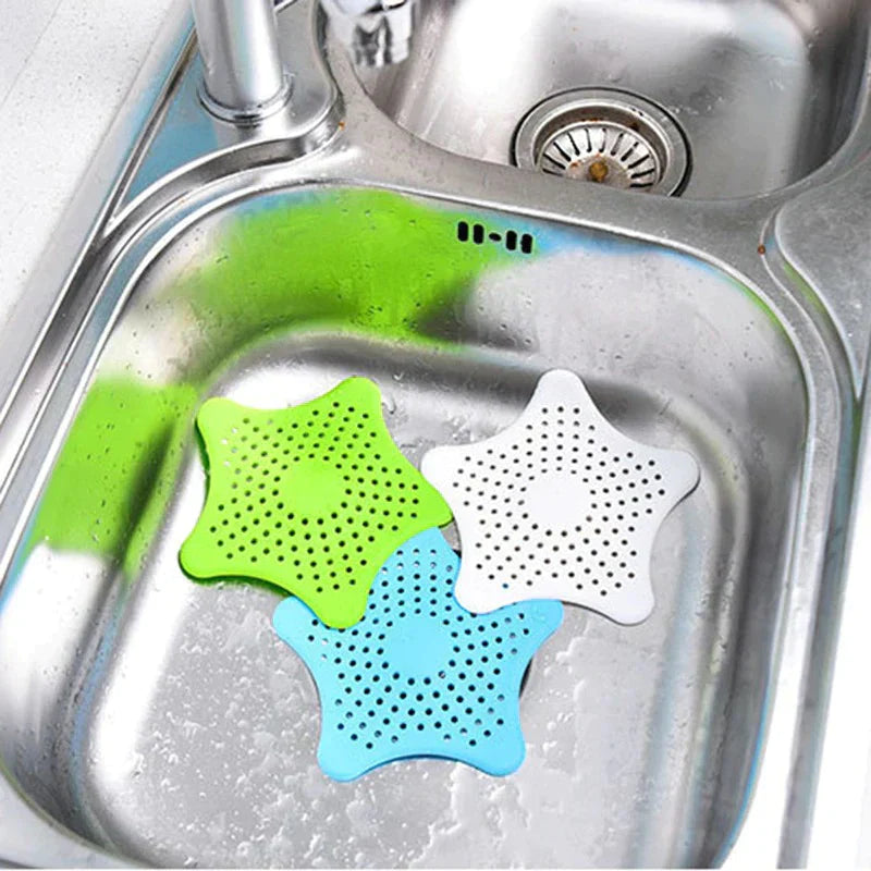3-Piece Silicone Star Shaped Sink Hair Catcher Strainer
