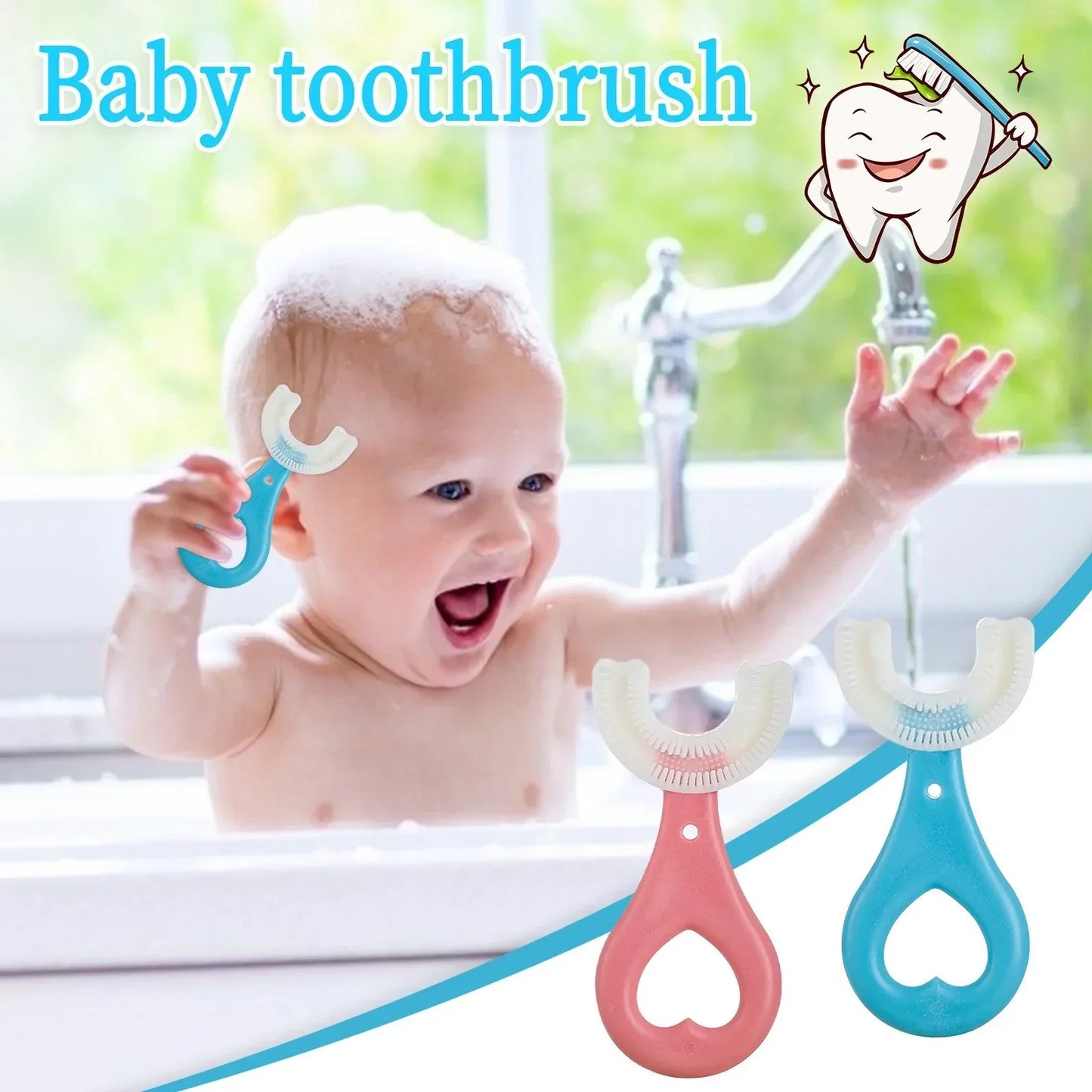 Silicone U-Shaped Baby Toothbrush — Soft 360° Oral Cleaner