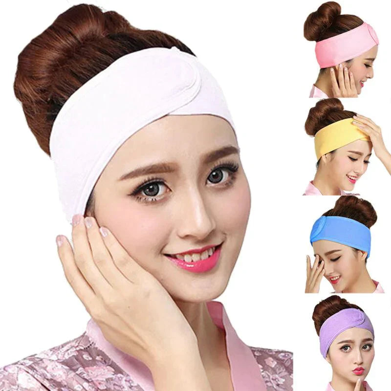 2-Piece Adjustable Soft Facial Head Band For Women