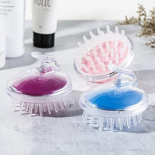 Silicone Scalp Massage Brush — Shampoo Applicator & Wash