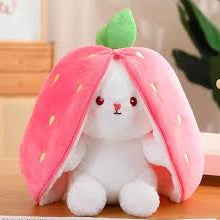25cm Soft Stuffed Strawberry Rabbit Plush Toy — Kids Gift