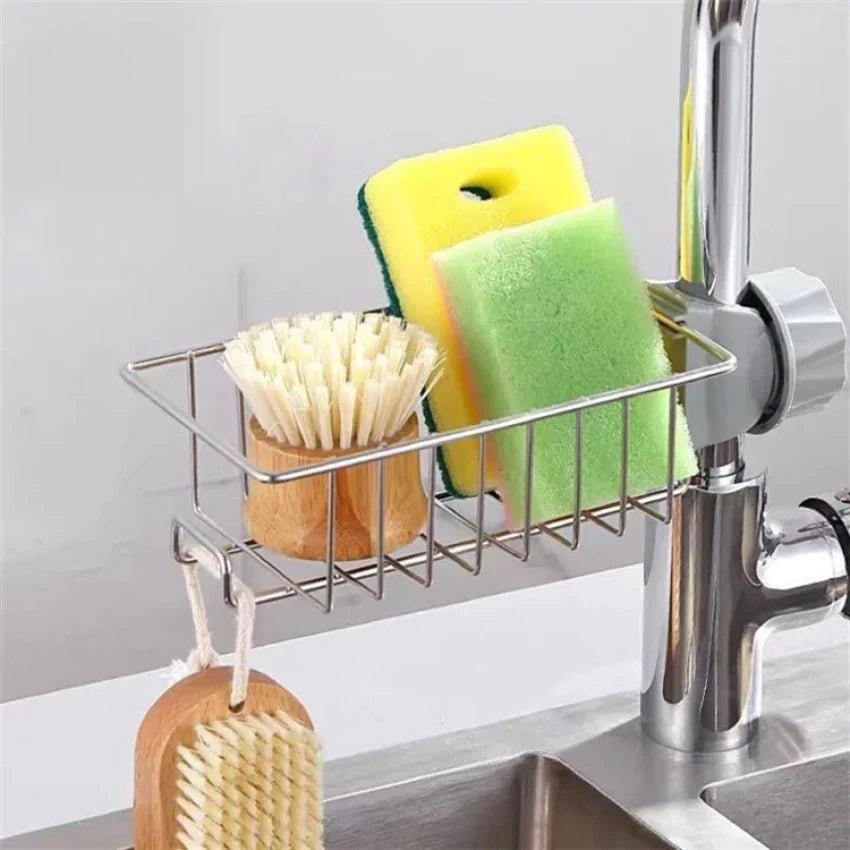 Kitchen Sink Sponge & Brush Stand Holder — Countertop