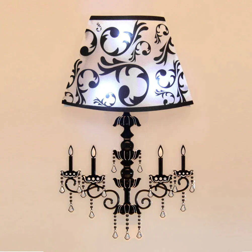 3D Table Lamp Illusion Wall Art Sticker — Room Decor